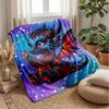 Kitty King on Dino Theme blanket Lightweight Warm Flannel Blanket Decorative Throw Blanket for Home Decoration