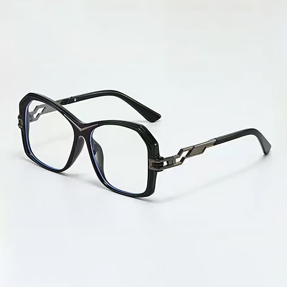 Anti Blue Light Glasses Oversized Frame Transparent Lenses Glasses Unique Metal Chain Modern High-end Women Computer Glasses