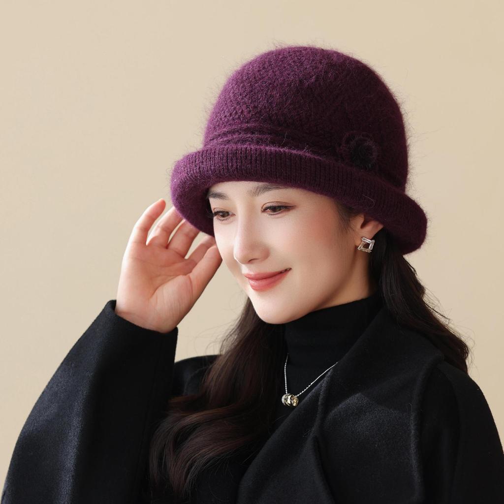 Korean Version of Autumn and Winter Middle Aged and Elderly Mothers' Hats Thickened Warmth and Windproof Cold Weather Knitted Hats