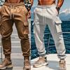 Mens Overalls Loose Joggers  Cargo Pants Sweatpants Active Sports Trousers Drawstring Multi Pocket Fleece  Warm Men's Casual Pants