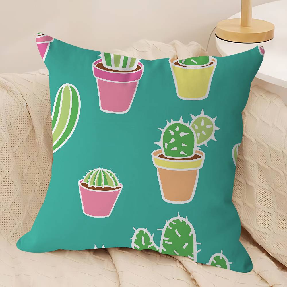 Cute Cartoon Succulent Pillow Gifts Home Office Furnishings Bedroom Sofa Car Cushion Cover Case 45x45cm