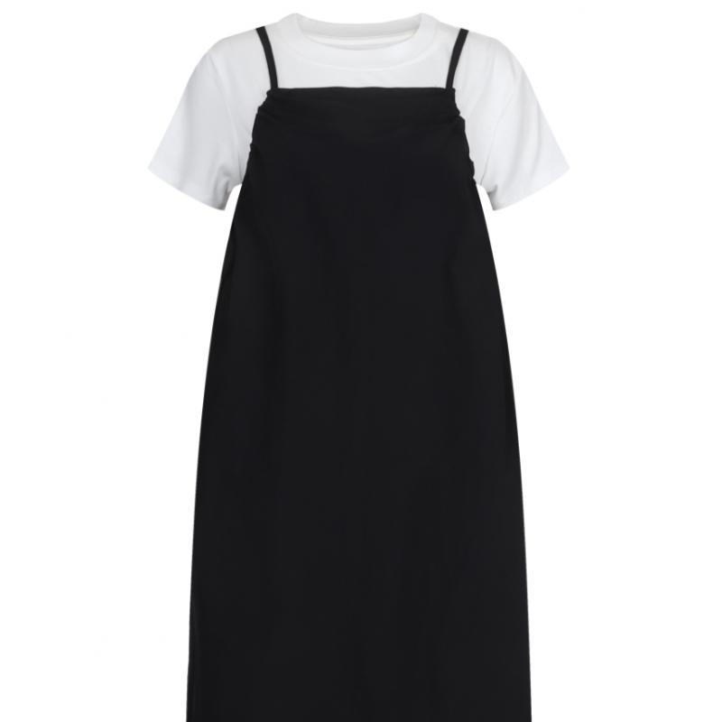 Shop Women Daily STrap Sleeveless Long Dress Basic T shirT seT Sha wseT 21270
