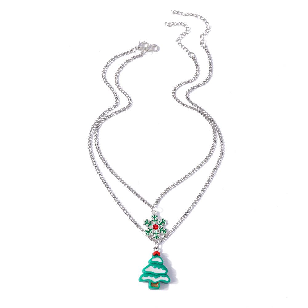 Модный набор ожерелий «Снежинка» и «Рождественская елка» - Универсальные европейские и американские украшения-цепочки для ключиц