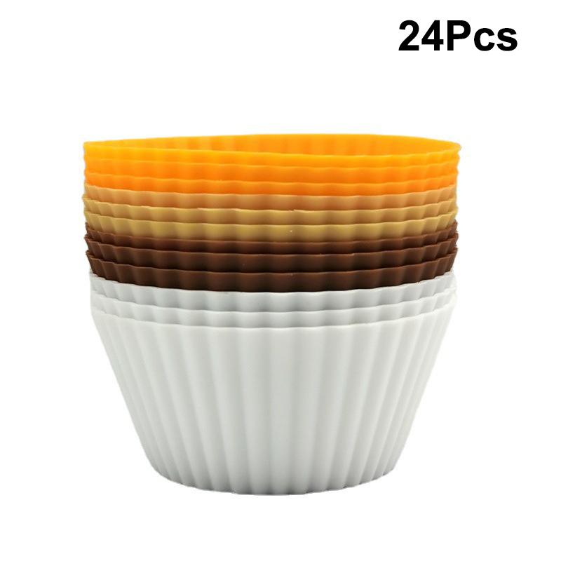 12/24 шт. Силиконовая форма для торта круглой формы, формочки для маффинов, кексов, для выпечки, для пудинга, желе, чашки для десерта, кондитерские изделия, кухонная утварь для дома, без БФА