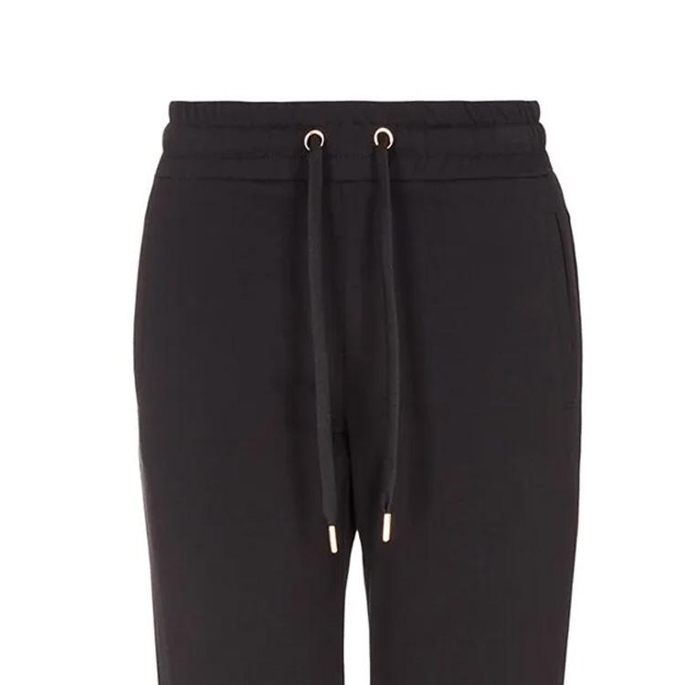 Emporio Armani SS23 Трикотажные брюки-джоггеры с принтом логотипа и кулиской Женские брюки Черный 3RTP58T-JEAZ-0210