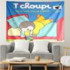 Cartoon T-T'choupi Tapestry for Bedroom Aesthetic Classroom Tapestries Wall Hanging for Living Room Dorm Office,Ideal Creative Gift