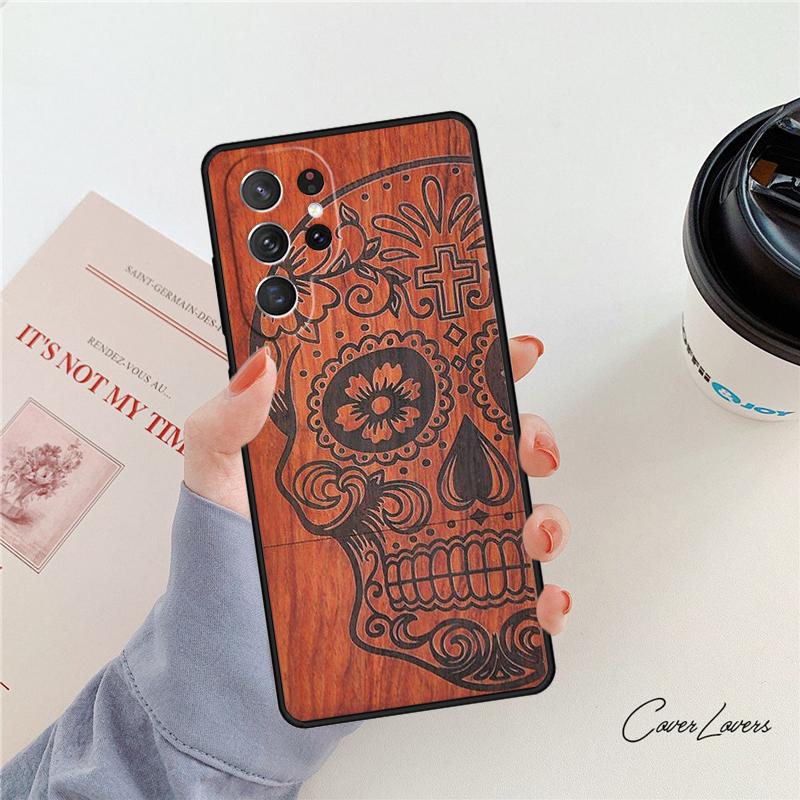 Bamboo Wooden ANIMALS phone case For Samsung Galaxy S24 S25 S23 S22 Ultra Note 10 20 Plus S20 S21 FE Cover