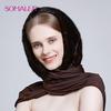SOMALER 100% Genuine Mink Fur Hats for Women Winter Scarf Hat Fashion Elegant Warm Lady Caps New Fur Beanies
