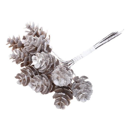 10Pcs/Bouquet Portable Artificial Decorative Pine Plant Exquisite Plastic Christmas Cone Wreath Stimulation Plant for Home