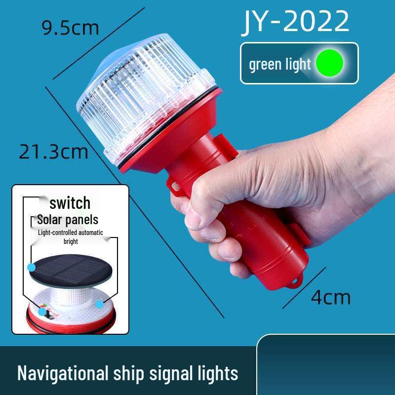 Marine LED Solar-Powered Three-Color Navigation and Warning Light