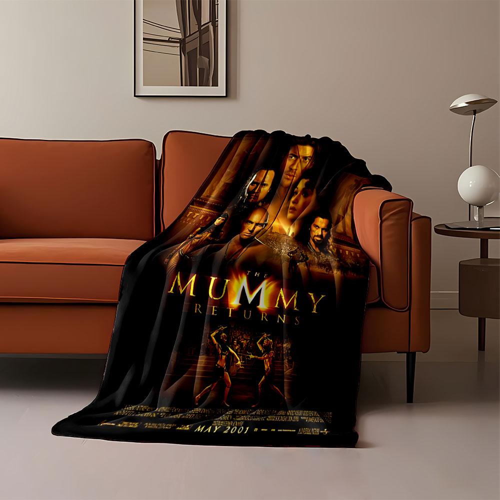Center-aligned characters with an ancient Egyptian theme and warm tones. for all seasons blanket lunch break throw gift