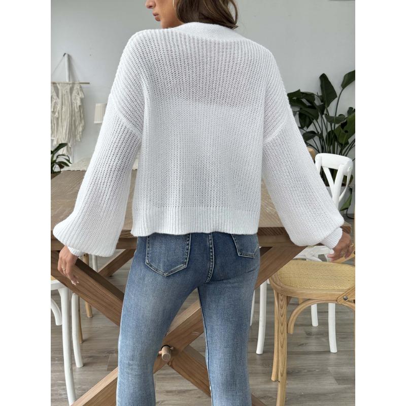 Женская осенне-зимняя короткая куртка с пуговицами, связанная крючком