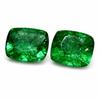 Natural Green Emerald Loose Gemstone Untreated 21 ct Cushion Pair for Jewelry Making and Crafts
