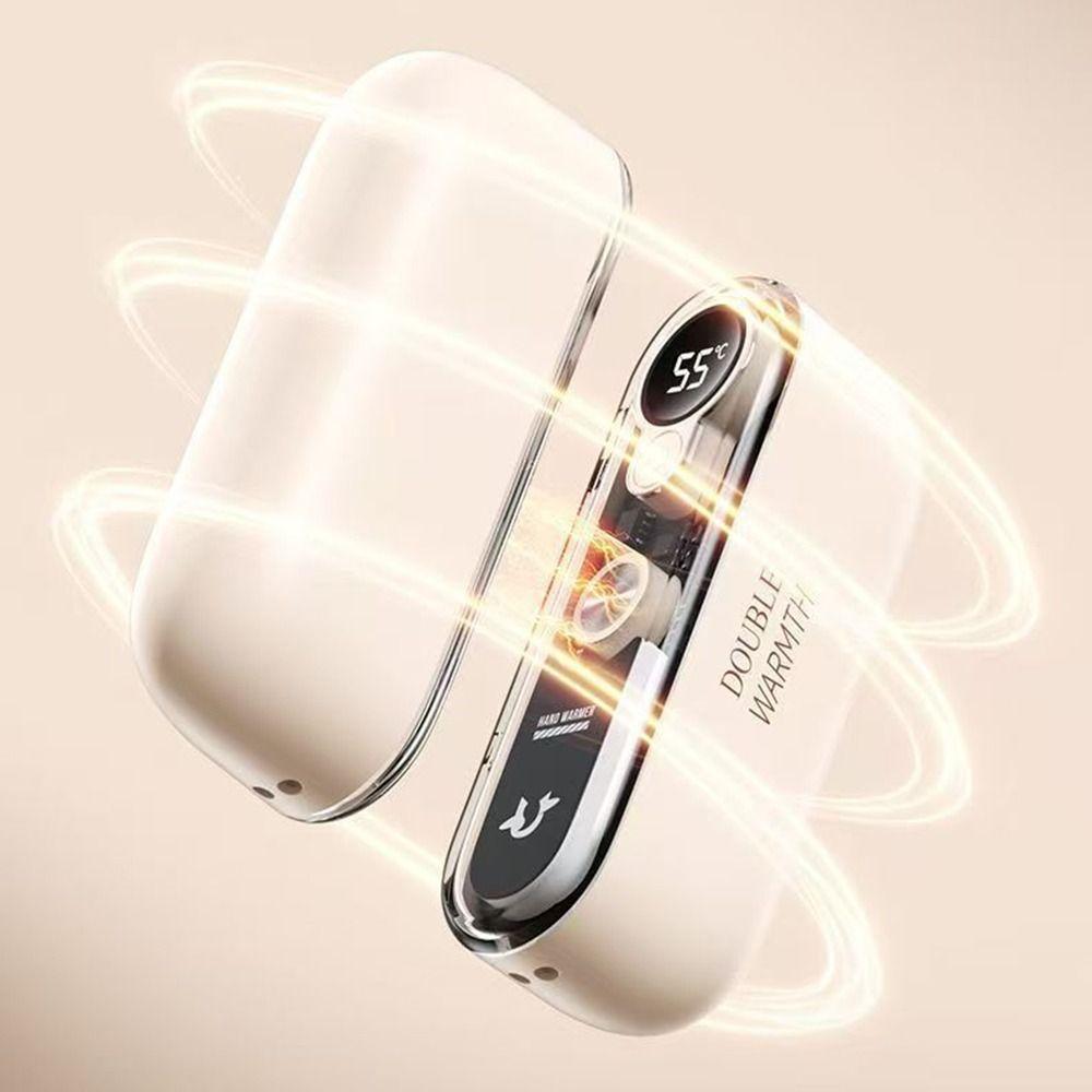 Colorful Light Electric Handwarmer Digital Display Pocket Warm Hand Treasure Outdoor Use