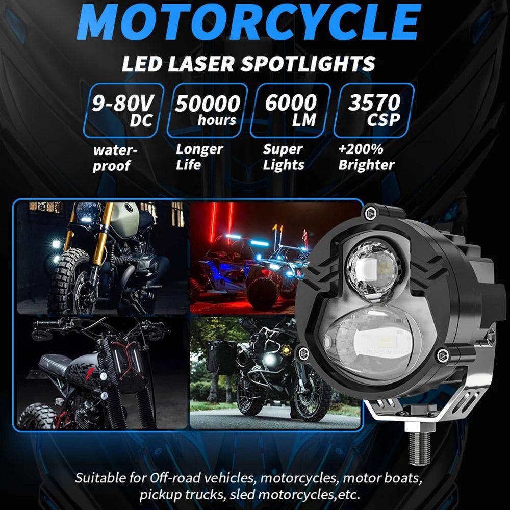 Motorcycle Led Work Light 12V 24V For Car Yellow Fog Lamp 4x4 Off Road Tractors Driving Light White Square Off-Road Use