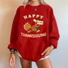Женская мода повседневная толстовка с длинным рукавом и принтом ко Дню благодарения