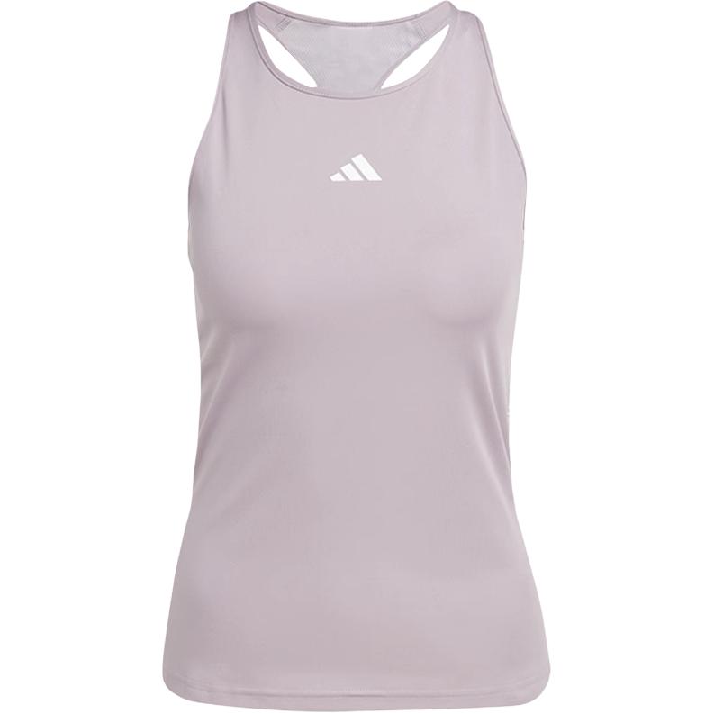 adidas Однотонный топ с круглым вырезом и логотипом, женские топы, фиолетовый IT9182