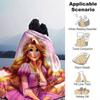1pc Disney Princess Rapunzel Floral Crown Soft Throw Blanket Home Decorative Comforter for Bedding Room Decorationz018