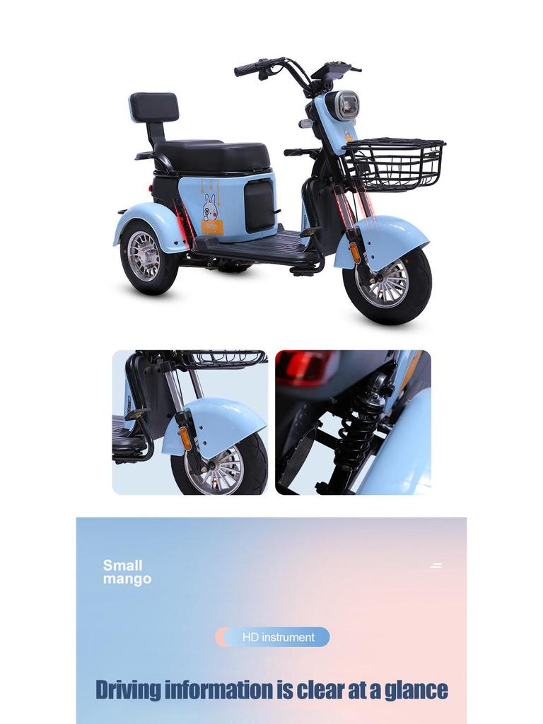 High Capacity 600 Jin Customizable Color Household Electric Passenger Tricycle for Commuting