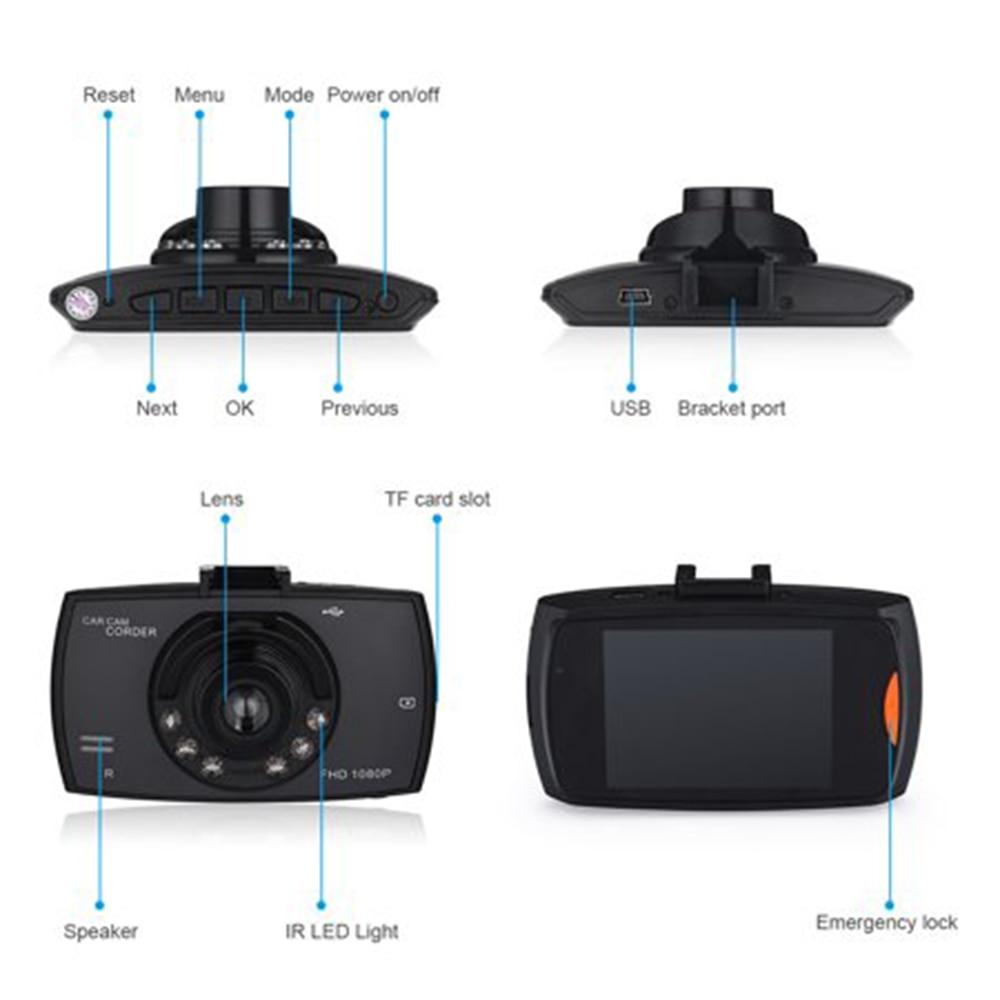 Мини-автомобильный видеорегистратор с камерой 2,4 дюйма G30 Full HD 1080P регистраторы видеорегистраторов с углом обзора 120 градусов Видеорегистратор G-сенсор Видеорегистраторы