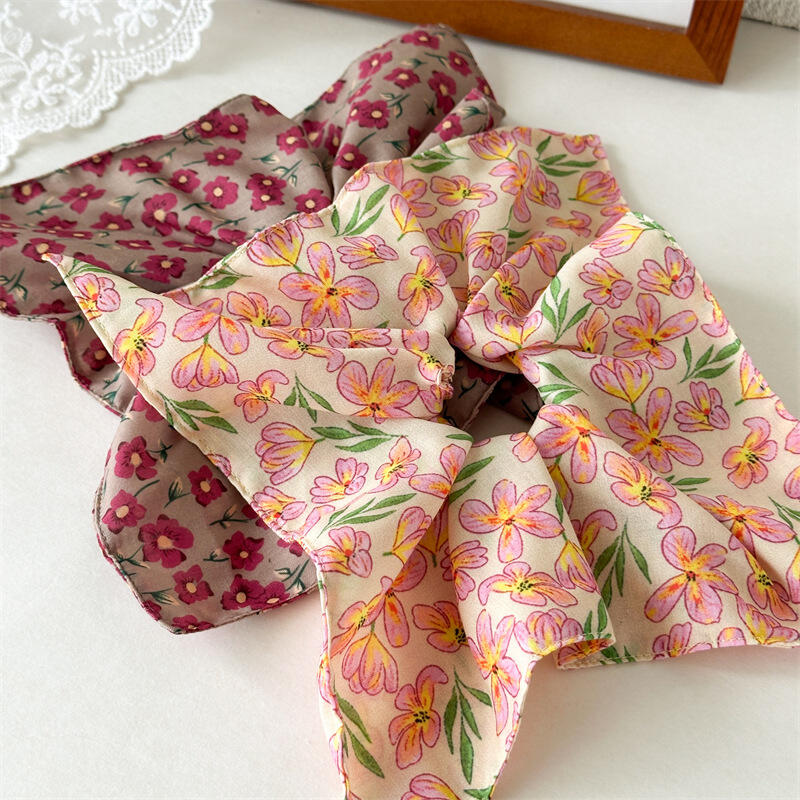 New Bohemia Floral Print Hair Scarf Scrunchies Women Large Ponytail Hair Rope Tie Headbands For Girls Party Hair Ornament