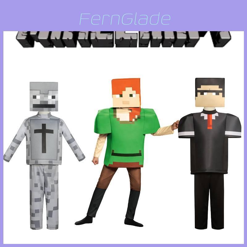 Minecraft Детский Прочный Полиэстер Костюм Алекса Косплей Игровой Сценический Костюм Для Хэллоуина Рождества Реквизит
