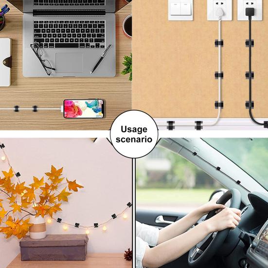 12 шт., кабельные зажимы, органайзер для шнура, простая установка на клей, мини-размер, шнур для зарядного устройства для телефона