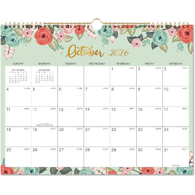 2026 Calendar - 2026 Wall Calendar, Jan 2026 - Dec 2026, 15" x 11.5", 12 Months Hanging Monthly Calendar, Calendar 2026 with Spiral Bound, Julian