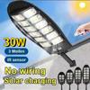 30W Powerful LED Solar Outdoor Led Courtyard Wall Lamp 3 Modes Human Body Induction Garden Terrace Garage Door Street Lighting