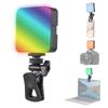RGB Video Light, LED Camera Light with 3 Cold Shoe Mounts, 90+ High CRI, 3000K-6500K, 500mAh Battery, Photography Selfie Lighting