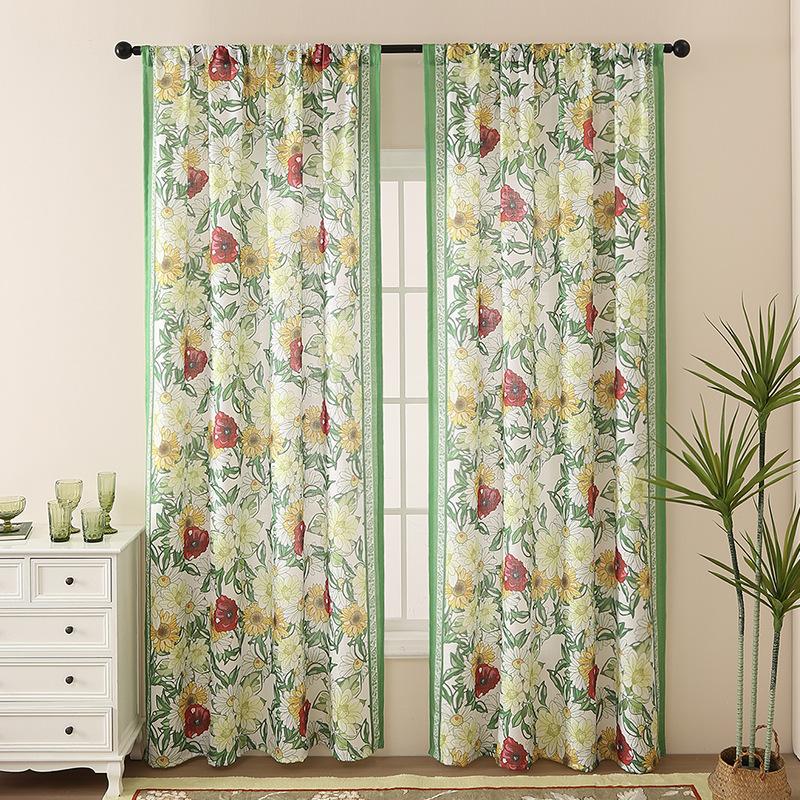 Современный, Простой, Маленький, Свежий, Растительный Принт, Высококачественный Грязный Постель, Полузатемняющие Шторы С Набивным Рисунком, Кабинет, Гостиная, Балкон, Спальня