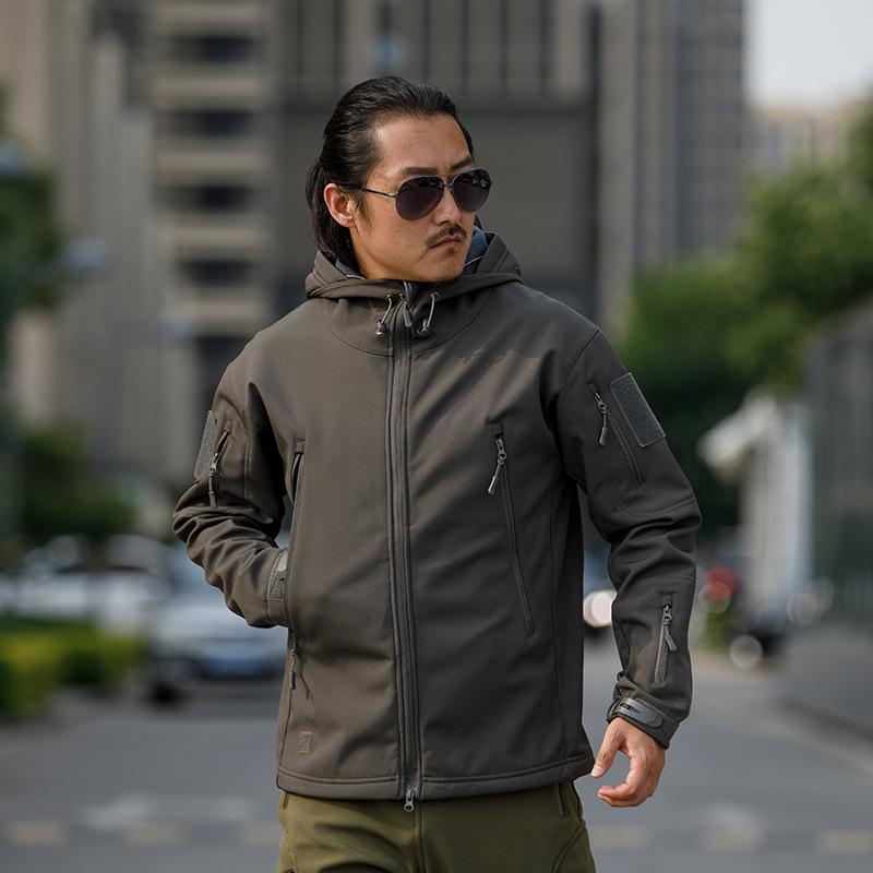 Куртки из акульей кожи Soft-shell Hard Shell Камуфляжная куртка Флисовый Толстый тактический костюм Пальто с капюшоном Производители Красивая куртка для улицы