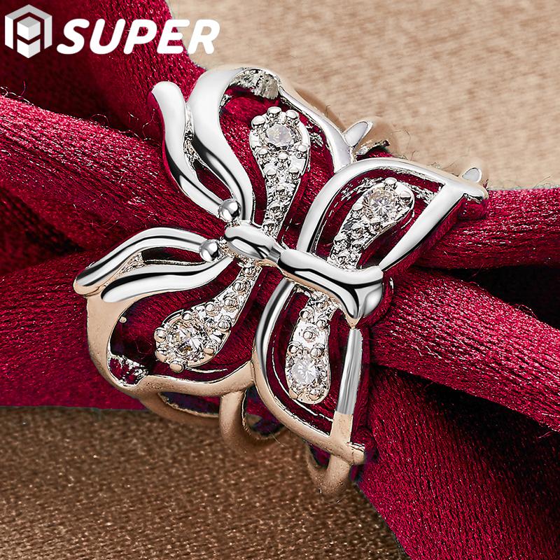 Ювелирные изделия из стерлингового серебра 925 пробы с бабочкой и цирконом AAA