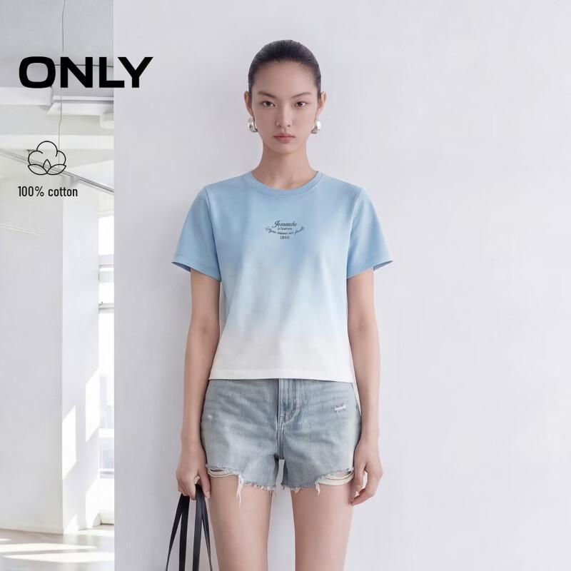 ONLY Women's 2026 Summer Gradient Cotton Short Sleeve T-Shirt