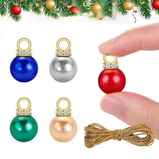 60Pcs 16MM Mini Christmas Ball Shatterproof Plastic Reusable Holiday Decoration Xmas Tree Hanging Colorful Glossy Ball Ornament Pendant