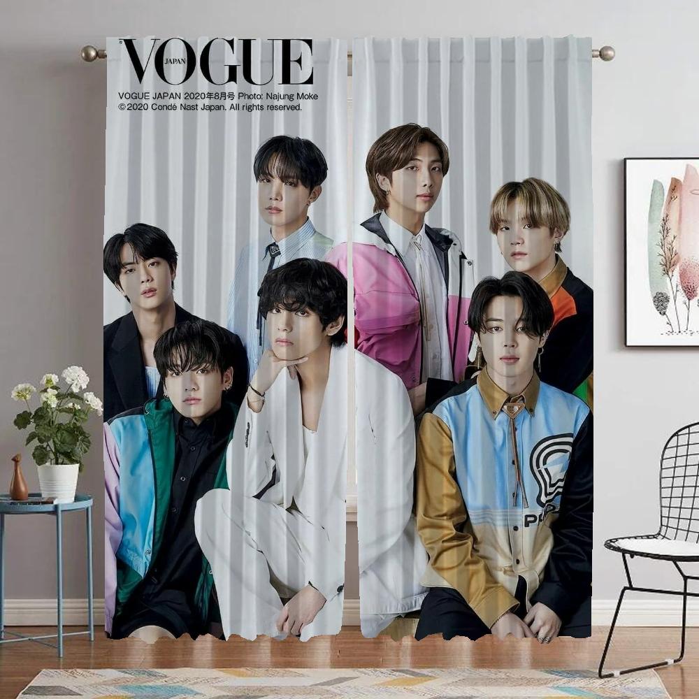 Кухонные шторы для гостиной Шторы для комнаты 2 панели Kpop-BTS Перегородка Хэллоуин Украшение Домашний интерьер Шторы Элегантный