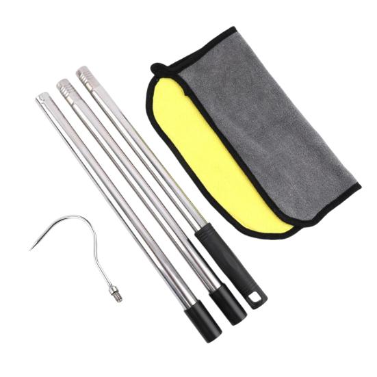 Крюк для извлечения пылесоса из бассейна с регулируемой телескопической штангой Крюк из нержавеющей стали для роботизированных очистителей бассейна Универсальный инструмент для извлечения очистителя бассейна