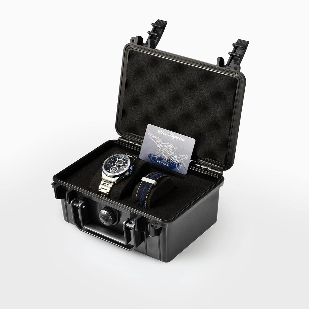 Watch Solar Chronograph Blue Impulse Model 10 ATM Water Resistant Silver [KENTEX] S802M-03 Men's