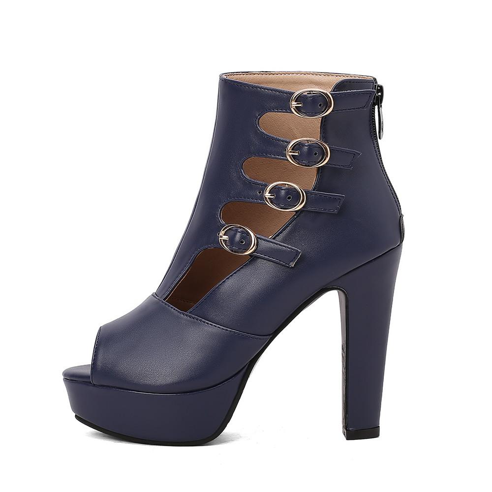 Fashion 2025 New Summer Peep Toe Boots Women's Sandals Back Zipper Metal Hollow High Heel Sexy High Heel Shoes Party Sandales Femmes