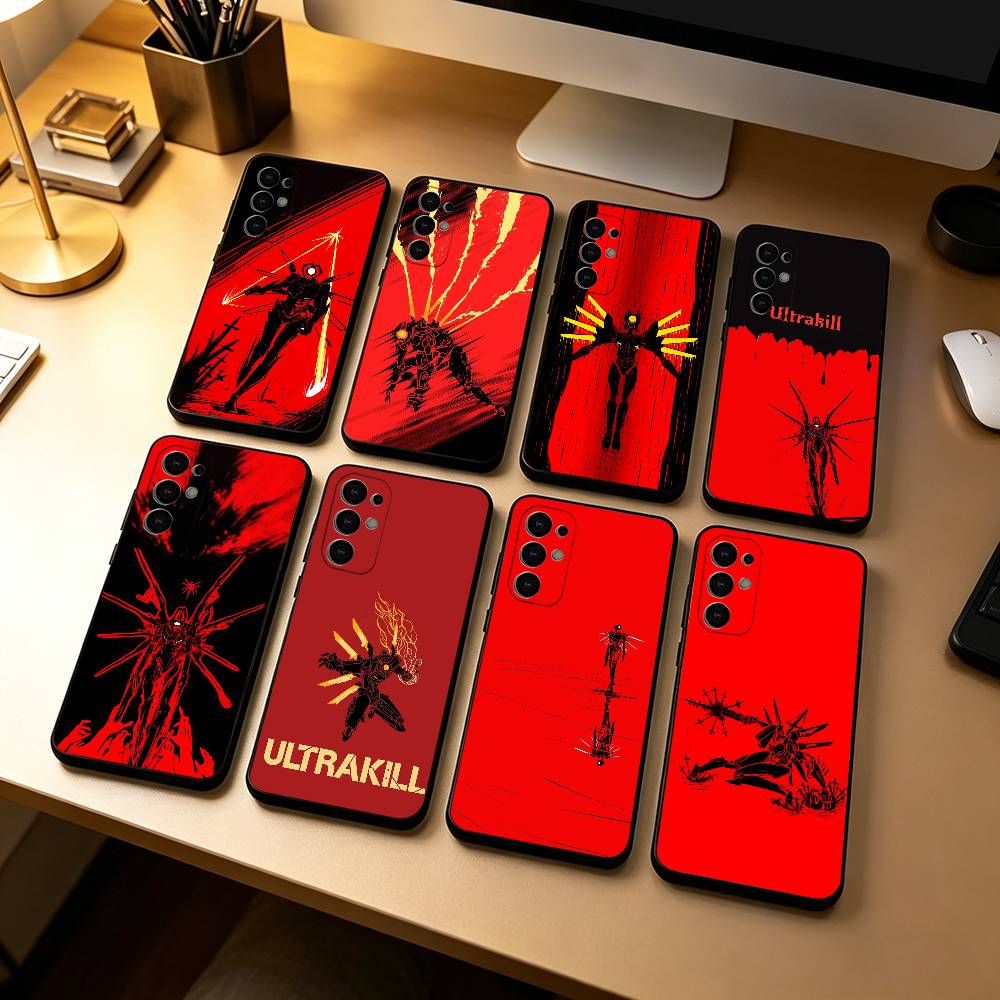 Чехол для телефона Game U-ULTRAKILL-L Черный Силиконовый Мягкий Для Samsung S25,S24,S21,S22,S23,S30,Ultra,S20,Plus,Fe,Lite
