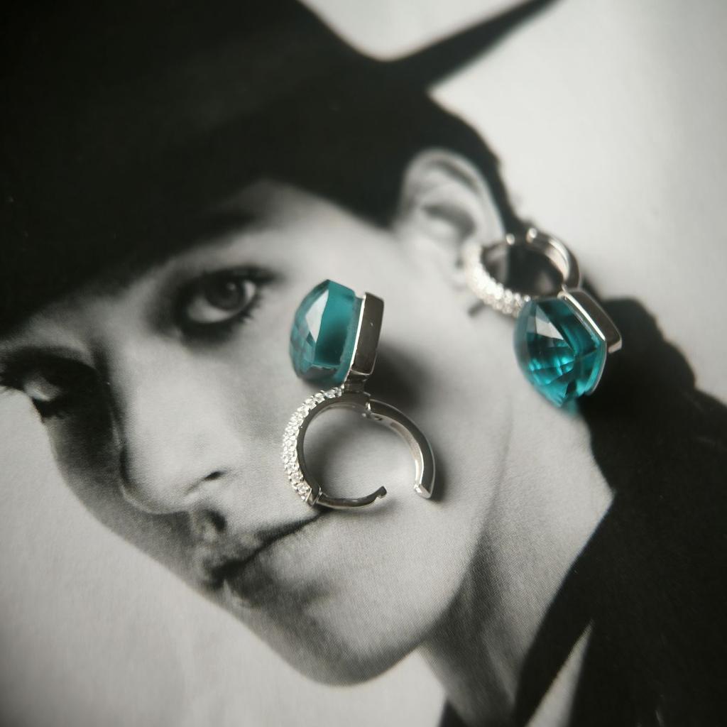 Серебряные серьги с фианитами (2177128)