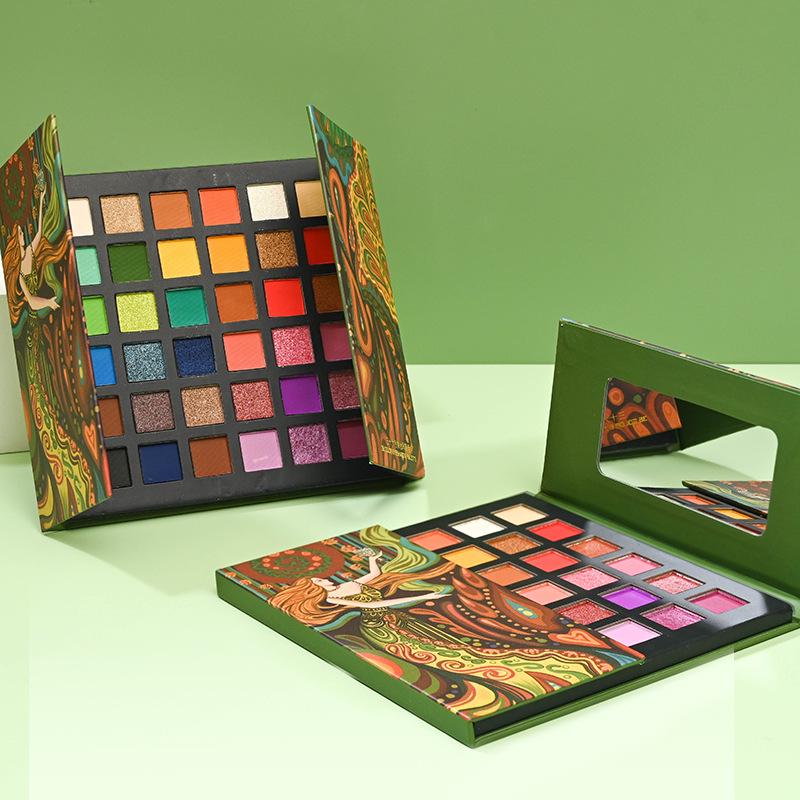 HDKT TikTok Hot 36-Color All-in-One Eyeshadow Palette: Shimmer, Highlight, Matte, Smoky Finishes, European & American Style.