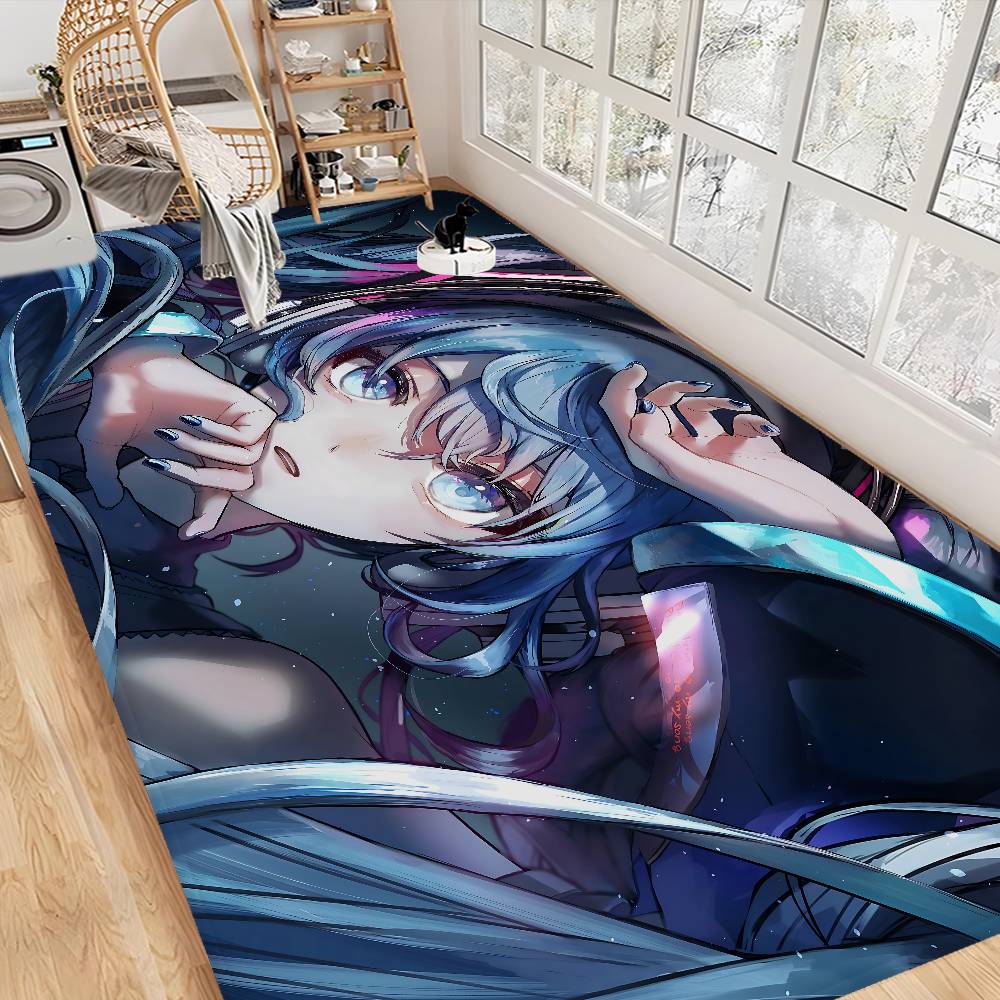 Music Characters M-Miku Room Mats Retro Multiple Choice Living Room Kitchen Rug Non-Slip Welcome Rug