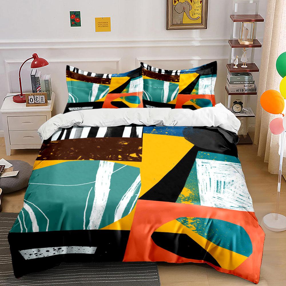 Abstract geometric shapes pattern. Bedding sets Duvet cover sets Duvet covers Pillowcases(1*Duvet Cover 2*Pillowcases without duvet insert)