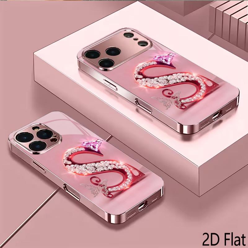 Защитная крышка для телефона Diamond S 2DFlat для iPhone17 18 16 15 14 13 12 11 Pro Max XS XR 8 7Plus, противоударная задняя крышка