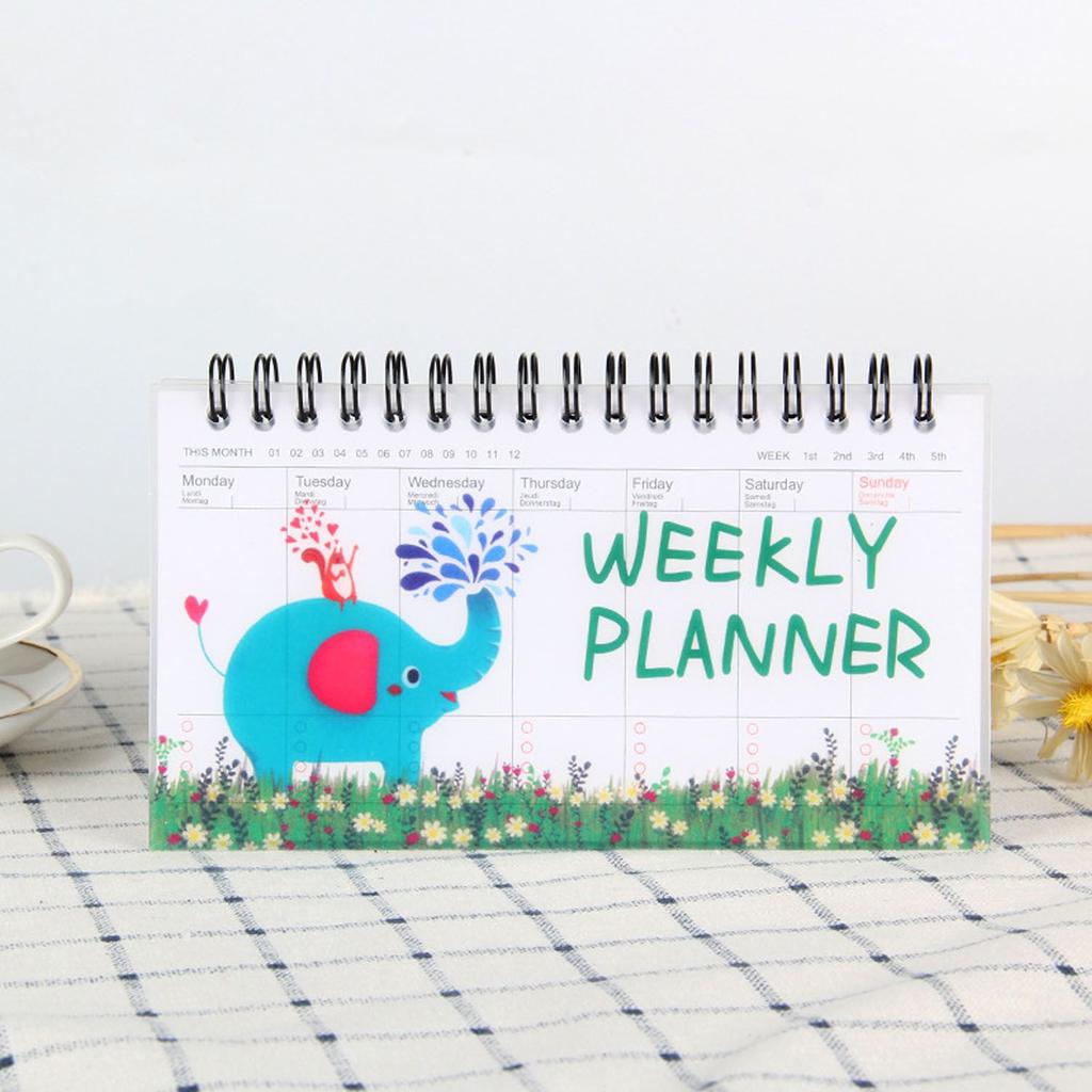 Notebook Up-turning Student Notebook Cartoon Weekly Planning Tearable Schedule Book