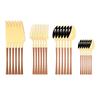 Mirror 6set Gold Stainless Steel Dinnerware Set Wooden Texture Tableware Western Food Knife Fork Teaspoon Flatware Cake Fork Set