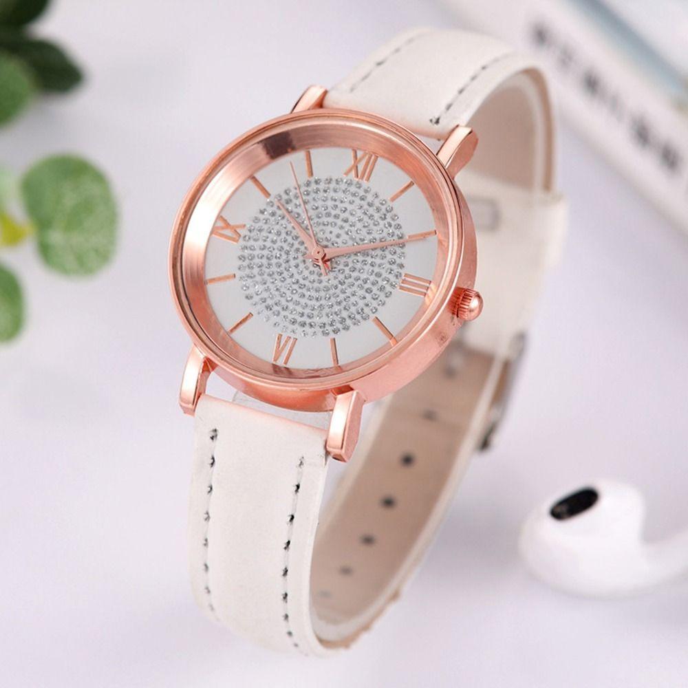 Модные водонепроницаемые повседневные кварцевые часы с круглым циферблатом, изысканные наручные часы для женщин