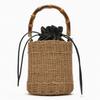 Bohemian Crossbody Bag with for Women Woven Straw Bucket Bags Female Rattan Wicker Bamboo Handle Beach Bags New