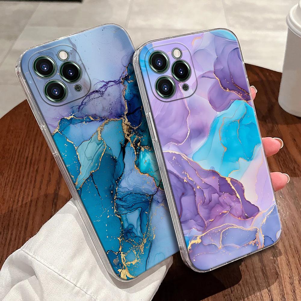 Акварельный абстрактный мраморный чехол для Apple iPhone 17 16 15 14 13 12 11 Pro Max 16 Plus 16E 17Air 17Pro Чехол для телефона Funda